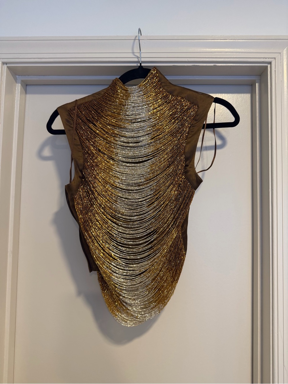 Cult Gaia Taraji Gold Beaded High-Neck Top Size Small NEW! New with tags! - Picture 13 of 14